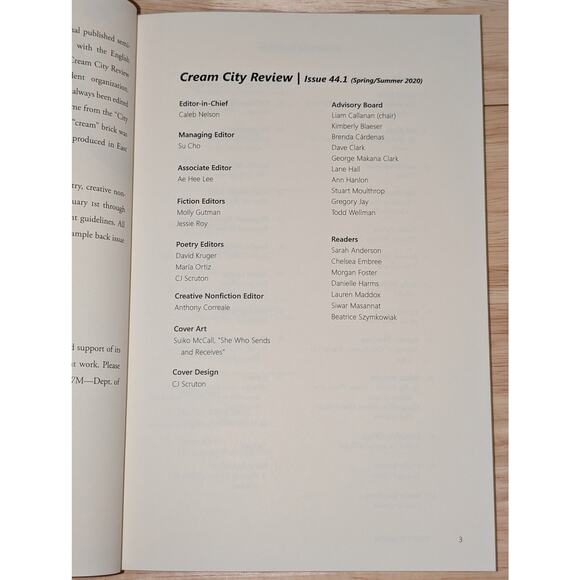 Cream City Review Literary Magazine UW-Milwaukee Spring/Summer 2020 Vol 44 No 1 - Picture 5 of 6